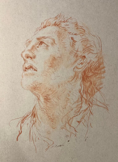 Old Master's Copy: Giovanni Battista Tiepolo A head of a man in profile, looking to the left